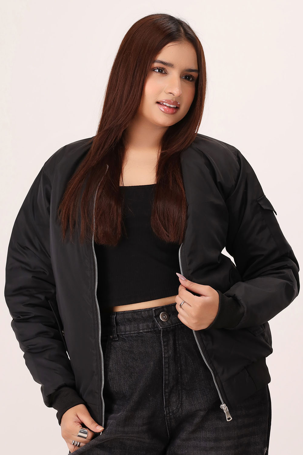 Black Bomber Jacket - W