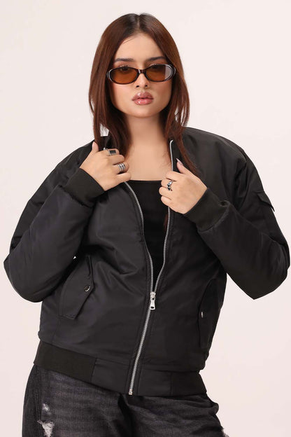 Black Bomber Jacket - W