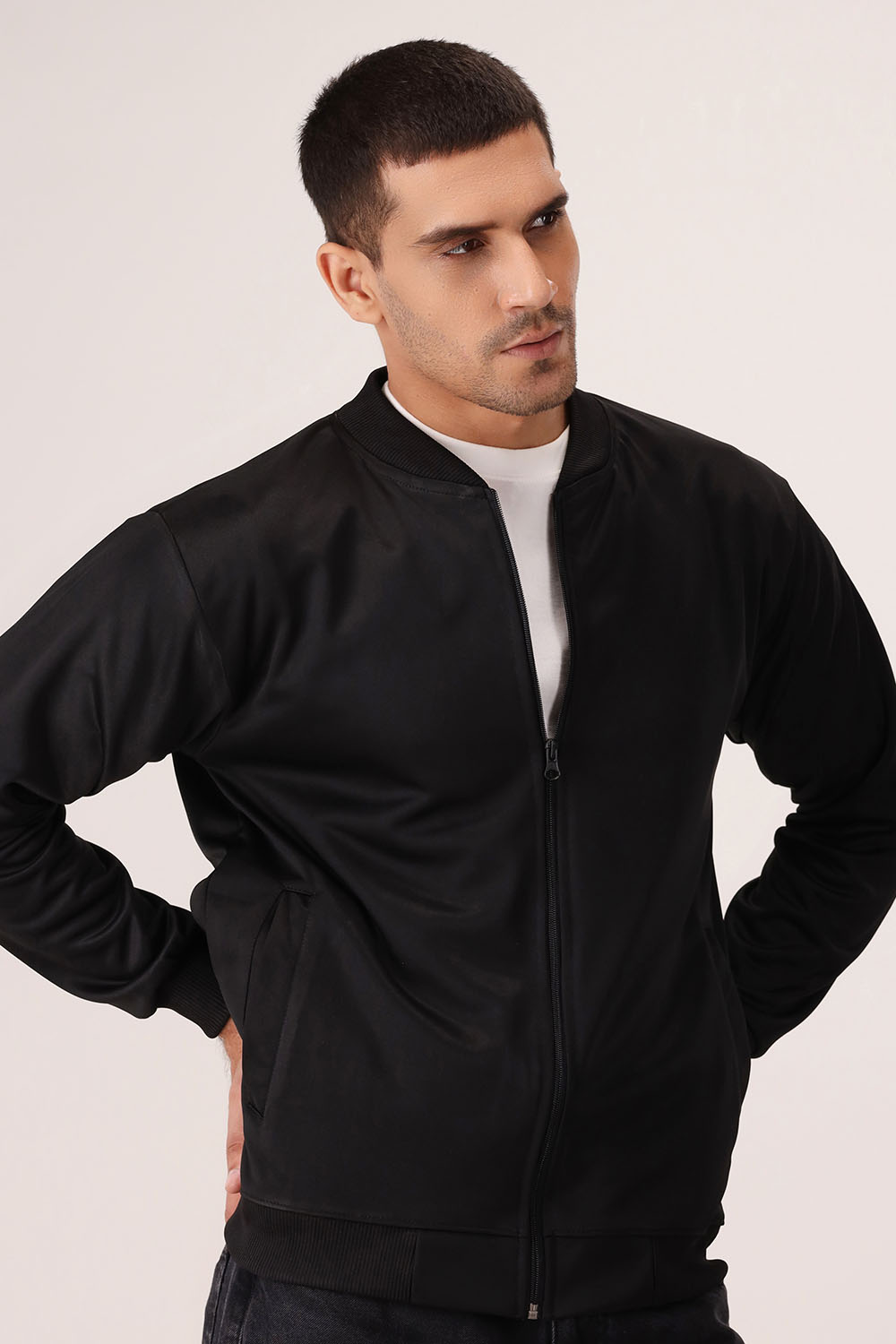Black Poly Fleece Jacket