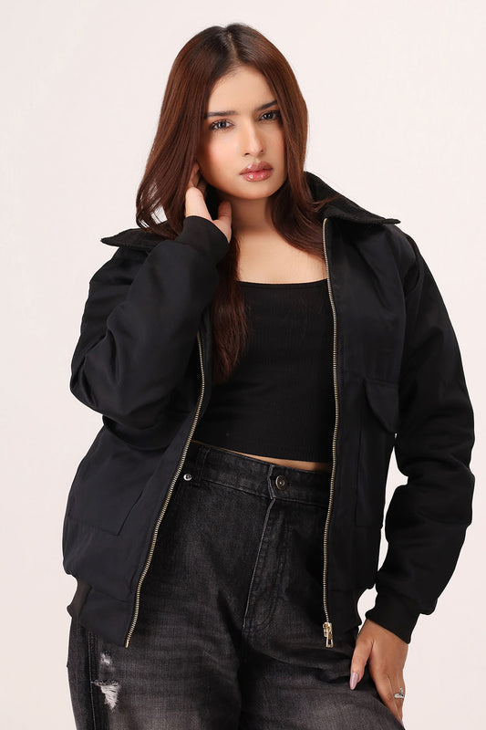 Black Twill Jacket - W