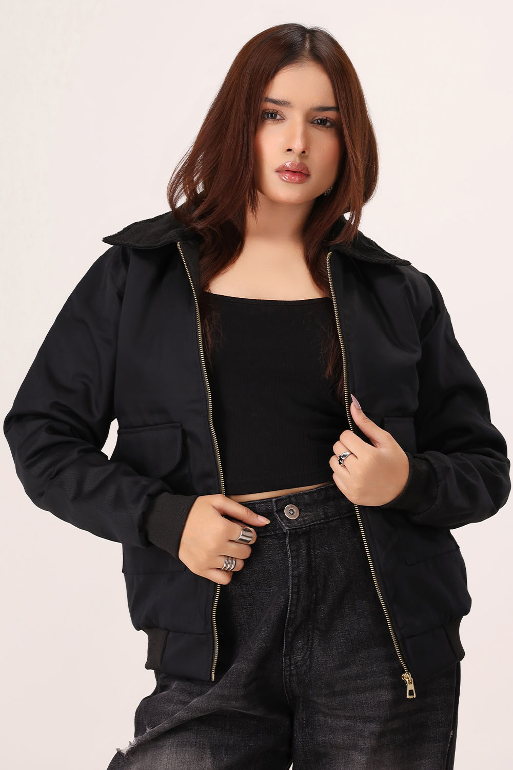 Black Twill Jacket - W