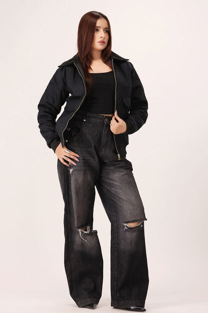 Black Twill Jacket - W
