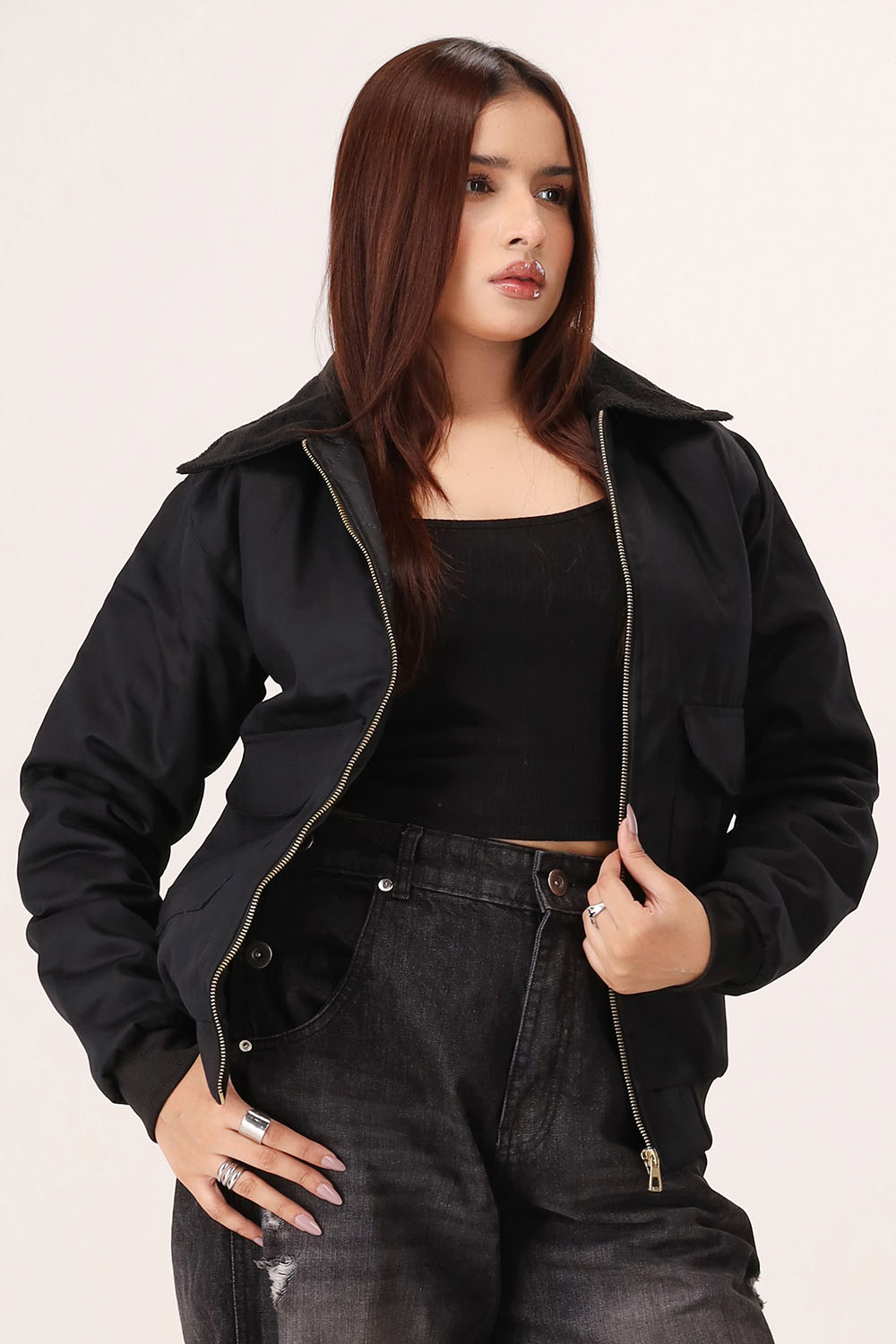 Black Twill Jacket - W