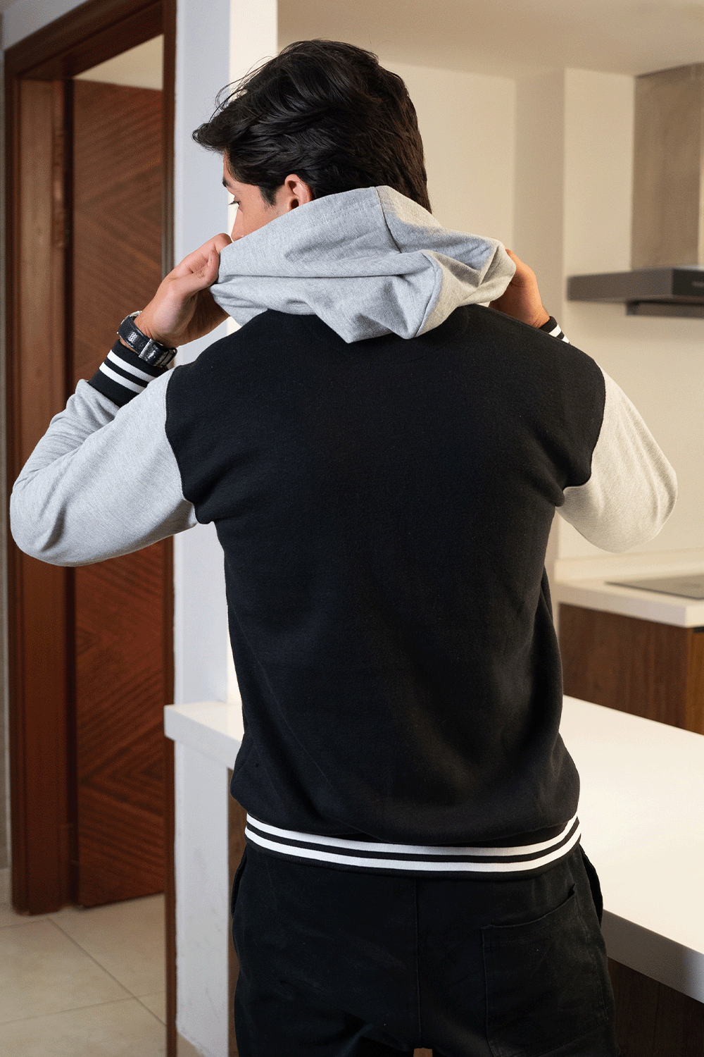 Black Grey Varsity Jacket