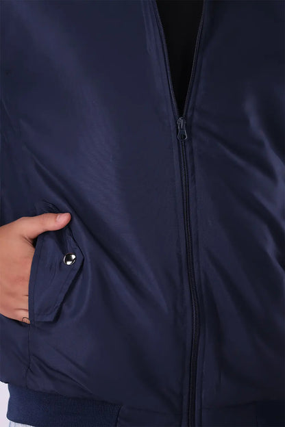Blue Jacket with Corduroy Collar