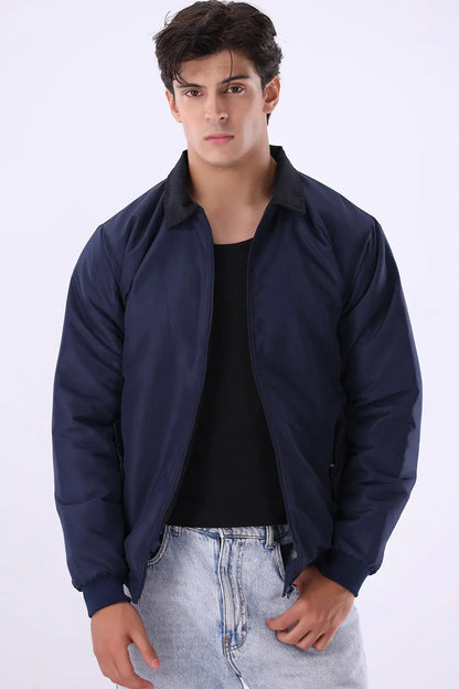 Blue Jacket with Corduroy Collar