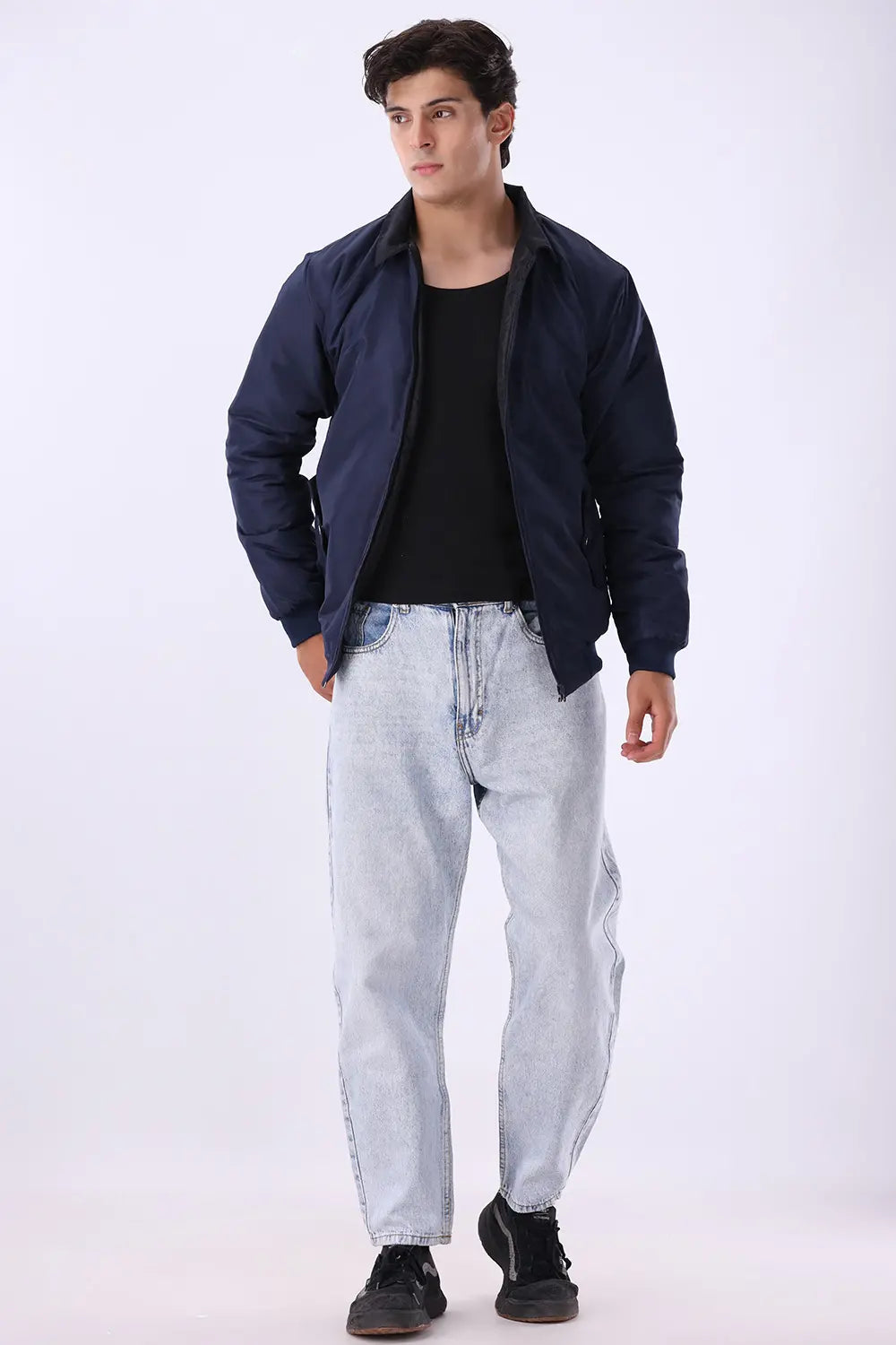 Blue Jacket with Corduroy Collar