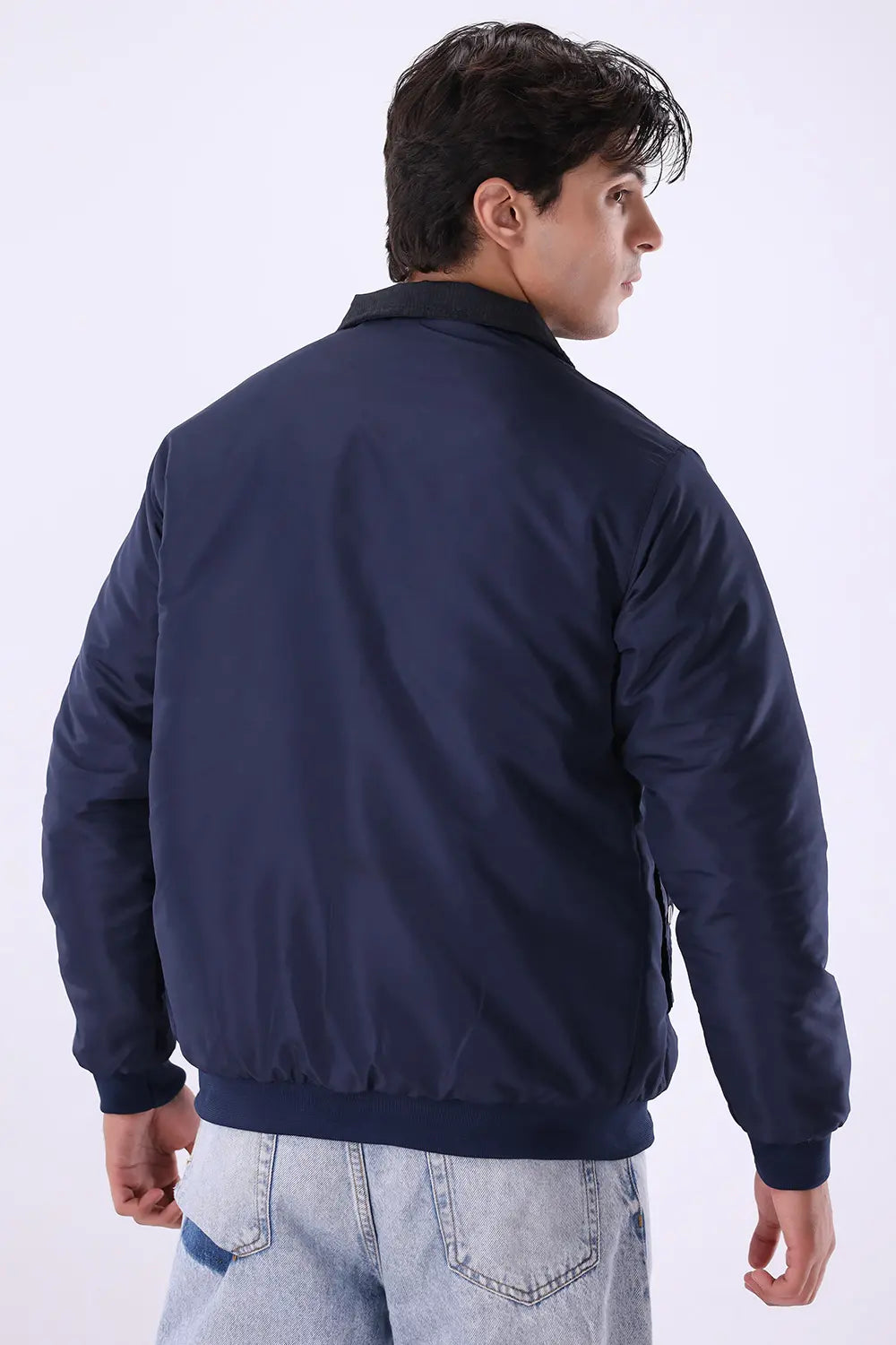 Blue Jacket with Corduroy Collar
