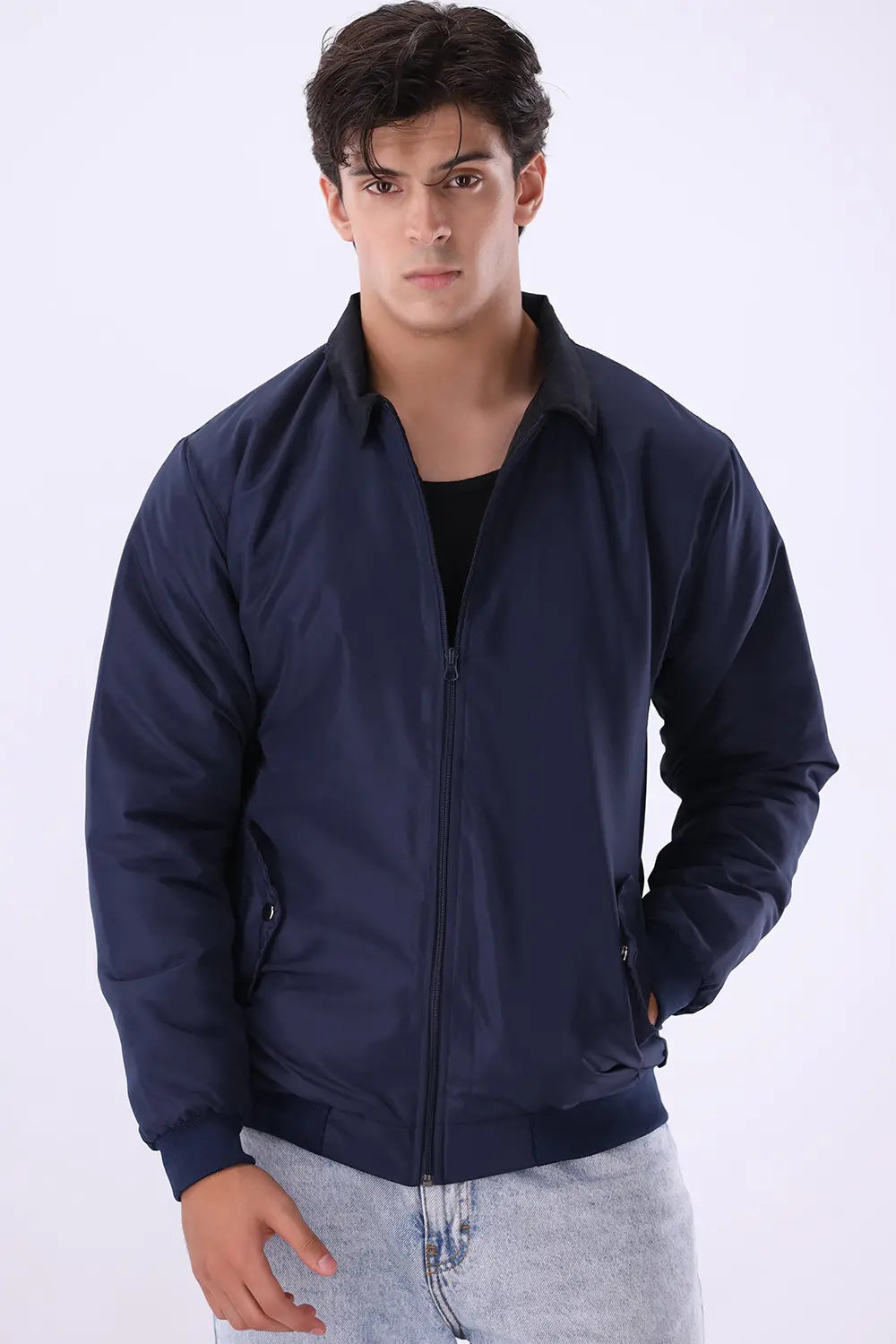 Blue Jacket with Corduroy Collar