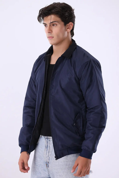 Blue Jacket with Corduroy Collar