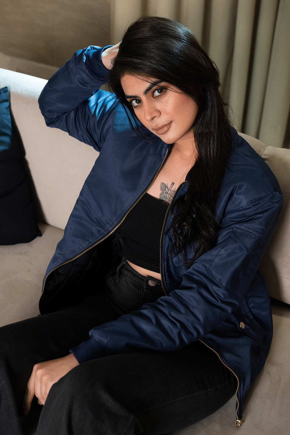 Blue Bomber Jacket - O - W