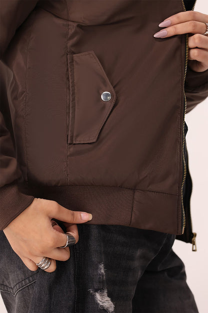 Brown Bomber Jacket - W