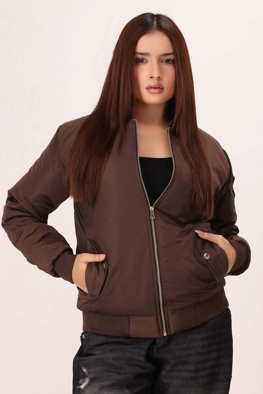 Brown Bomber Jacket - W