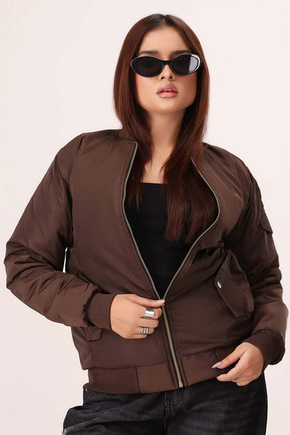 Brown Bomber Jacket - W