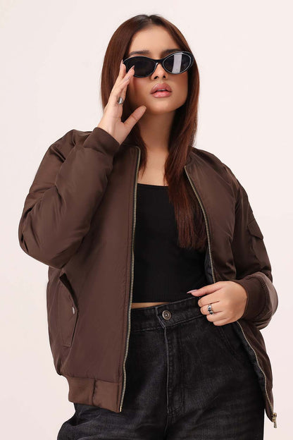 Brown Bomber Jacket - W