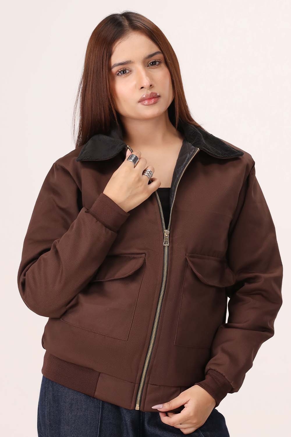 Brown Twill Jacket - W