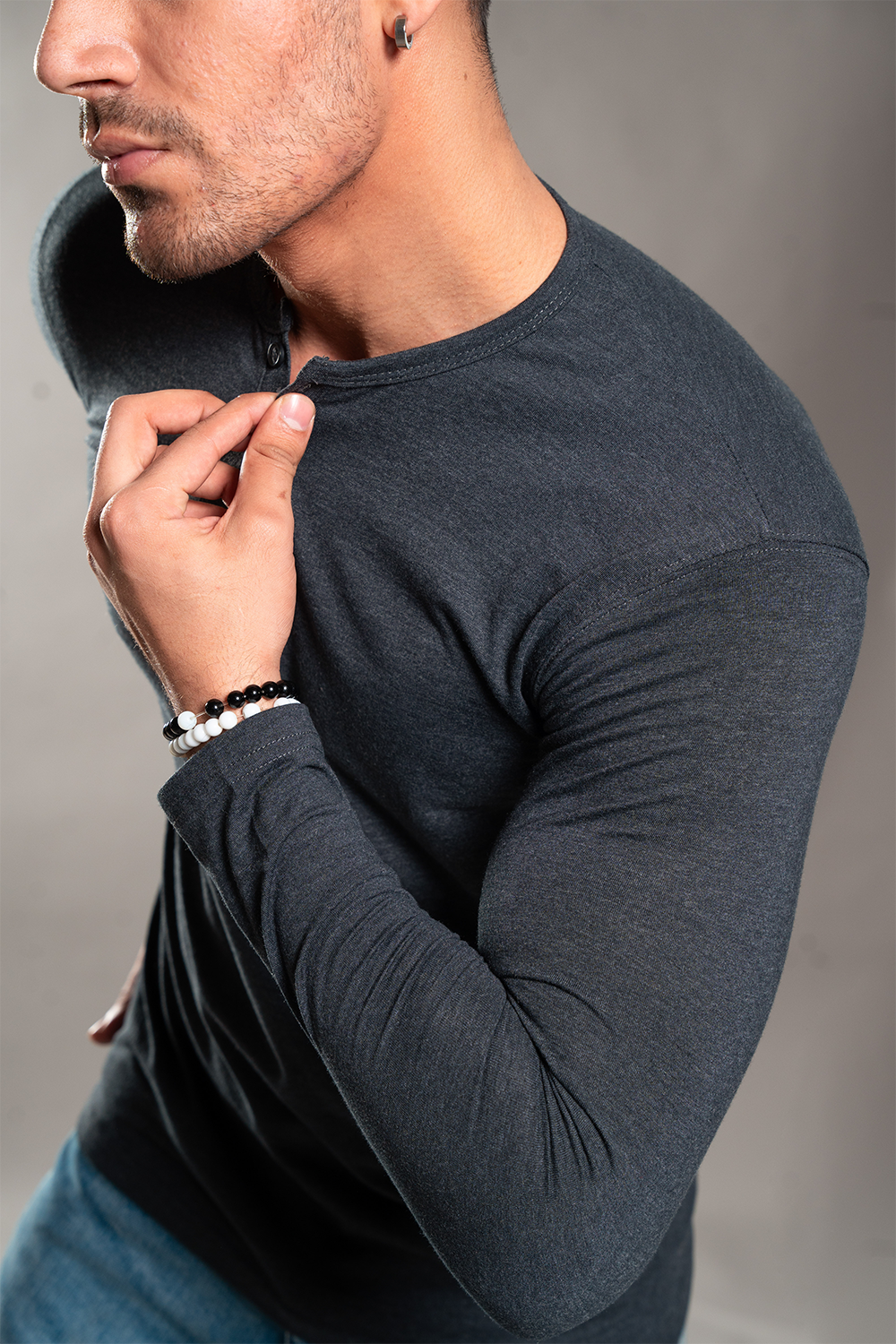 Charcoal Henley