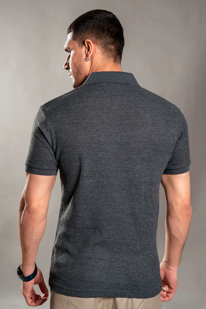 Charcoal Knitted Polo