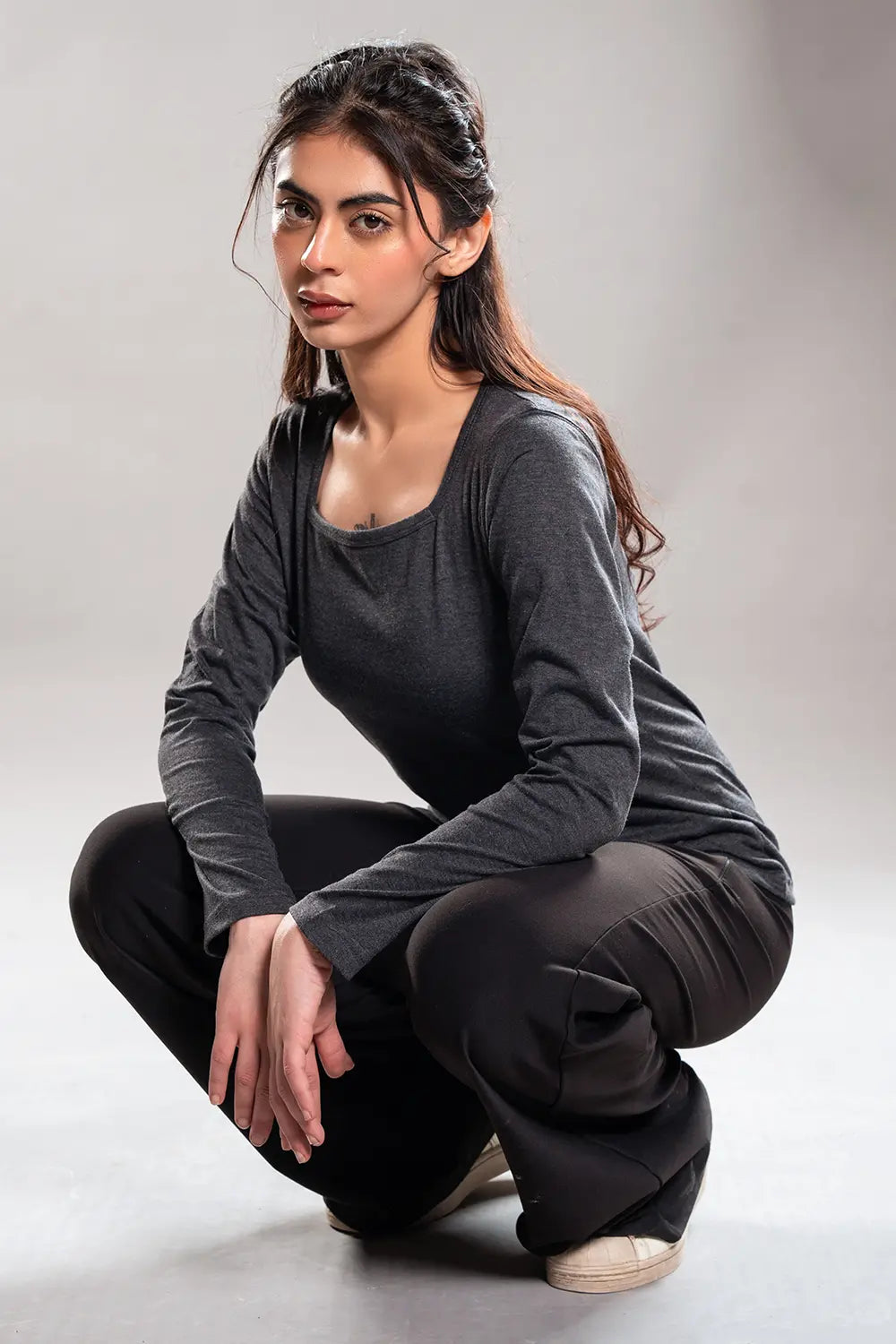 Charcoal Square Neck