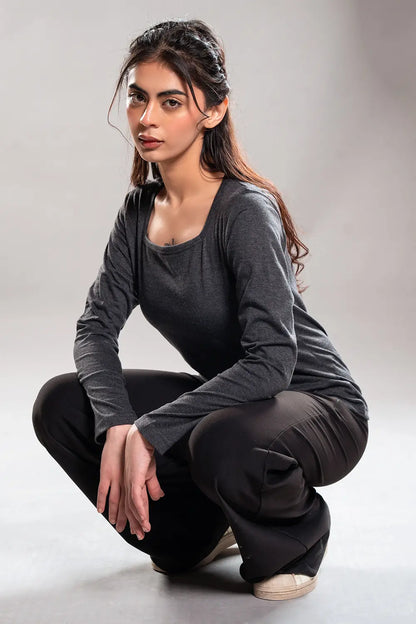 Charcoal Square Neck