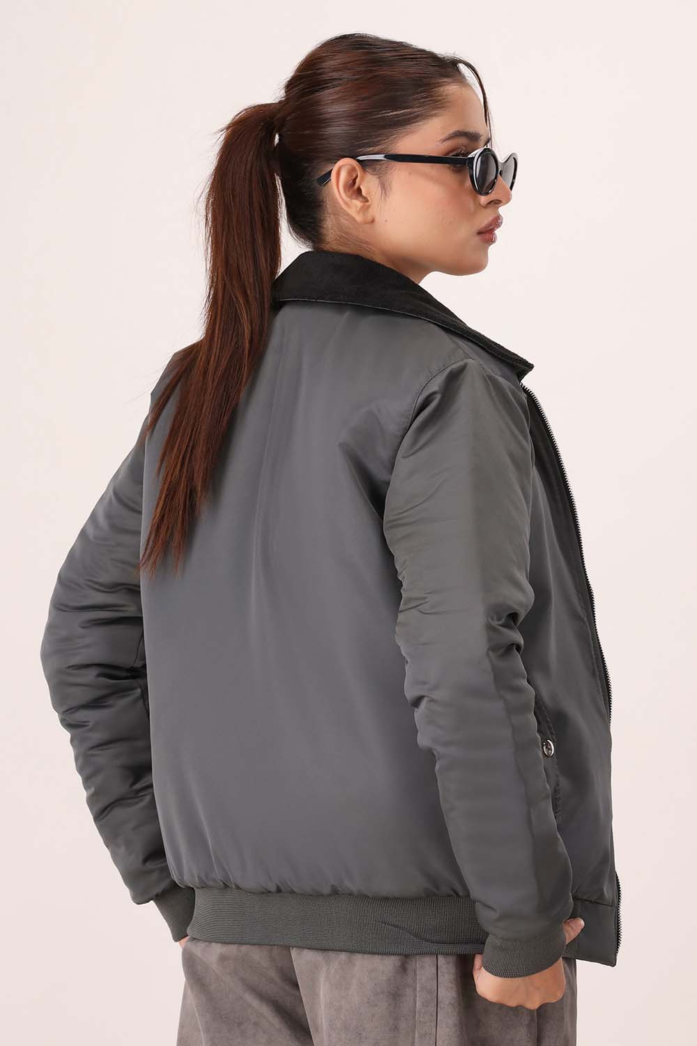 Charcoal Aviator Jacket - W