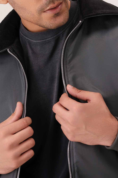 Charcoal Aviator Jacket