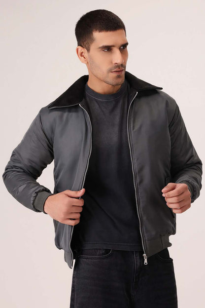 Charcoal Aviator Jacket