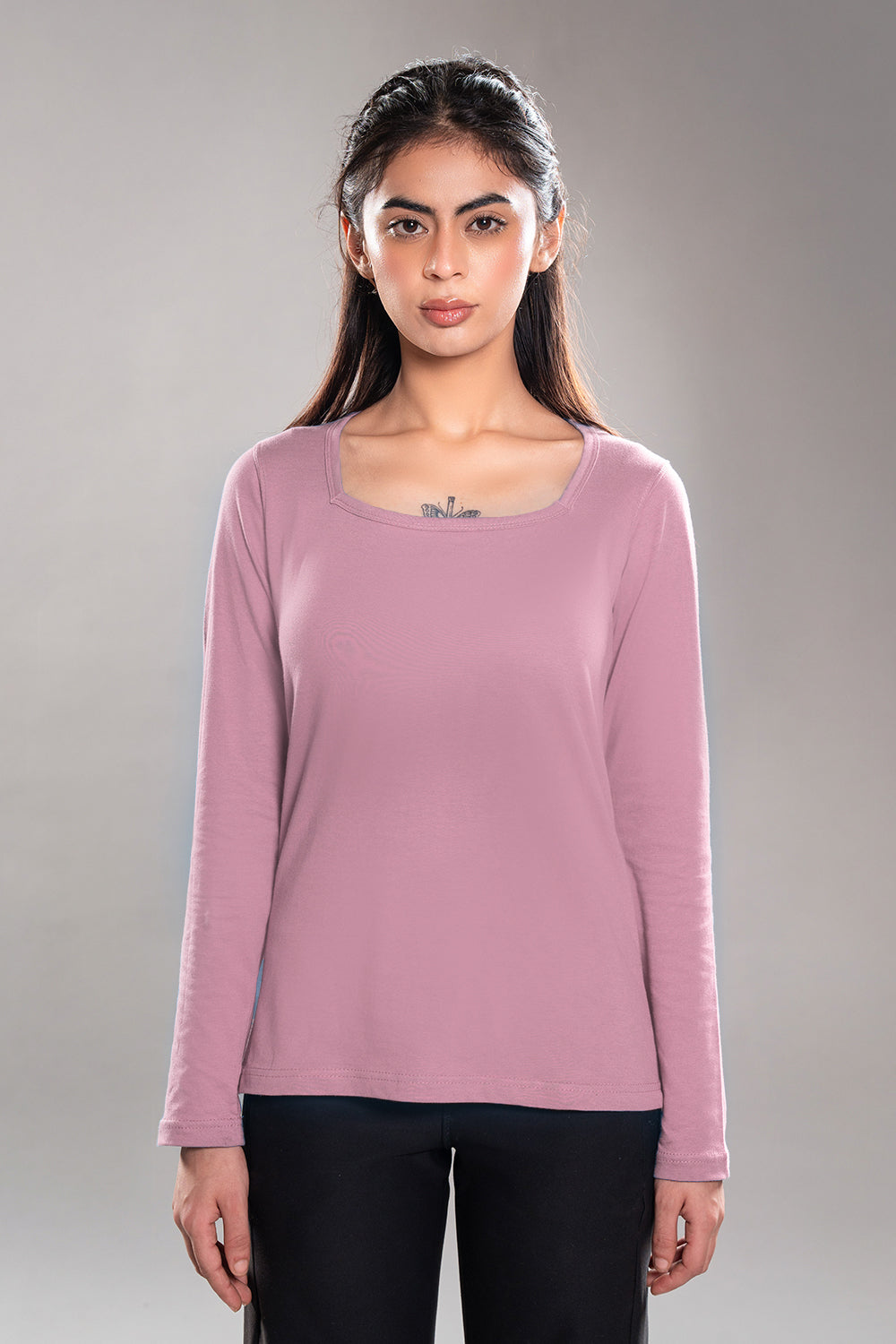 Mauve Square Neck