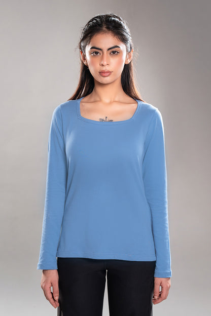 Dodger Blue Square Neck