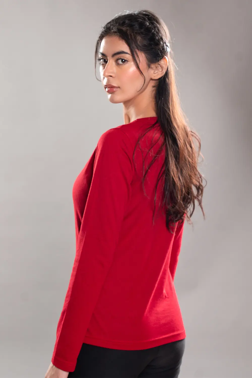 Dark Red Square Neck