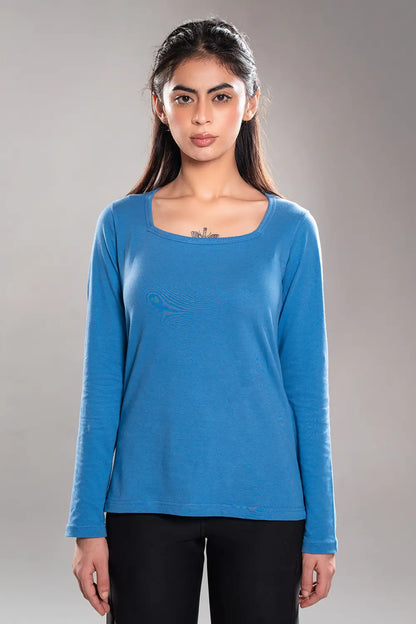 Dodger Blue Square Neck