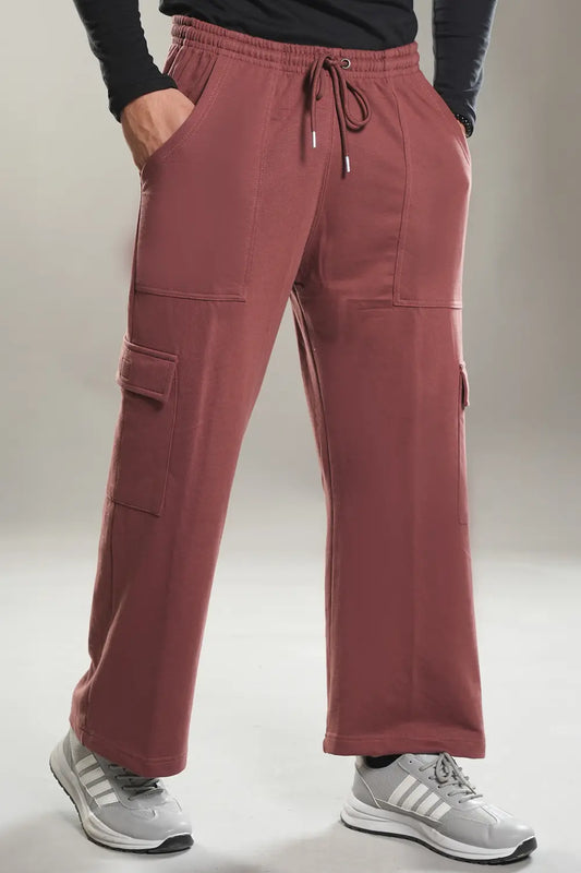 Dark Peach Wide Legged Cargo Trousers