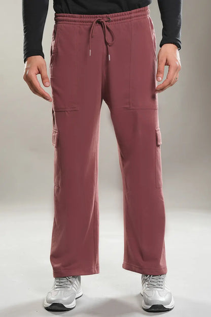 Dark Peach Wide Legged Cargo Trousers