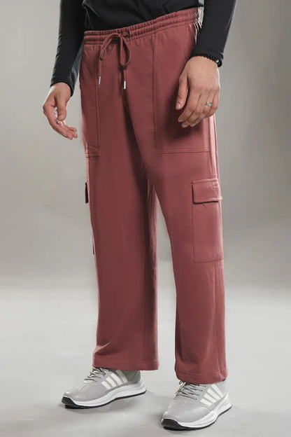 Dark Peach Wide Legged Cargo Trousers