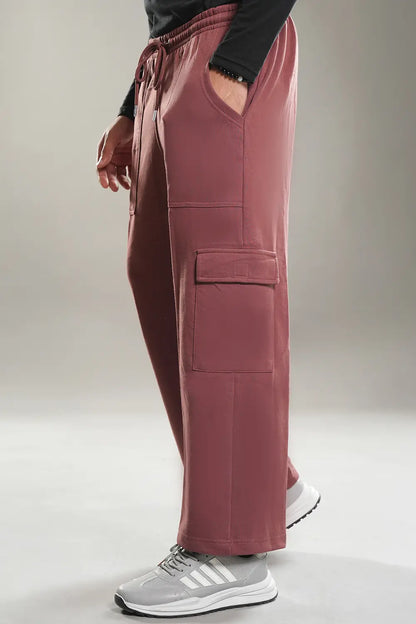 Dark Peach Wide Legged Cargo Trousers