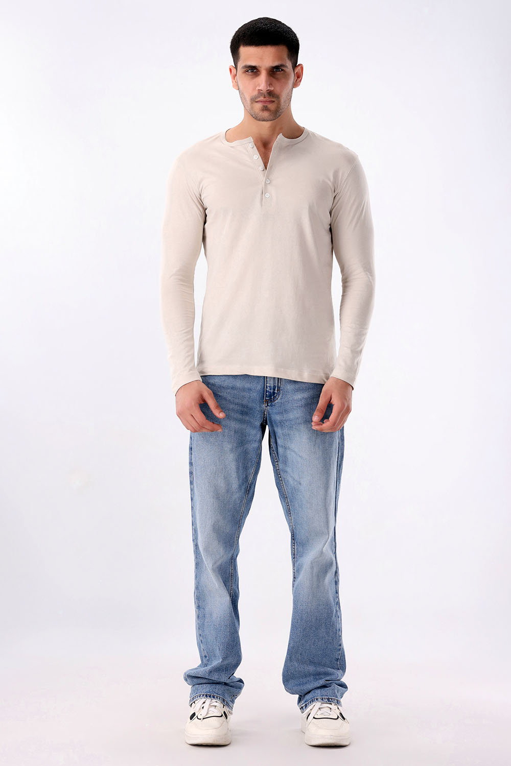 Light Beige Henley