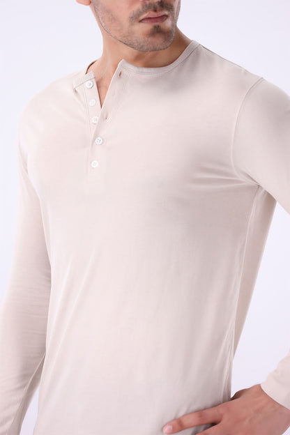 Light Beige Henley