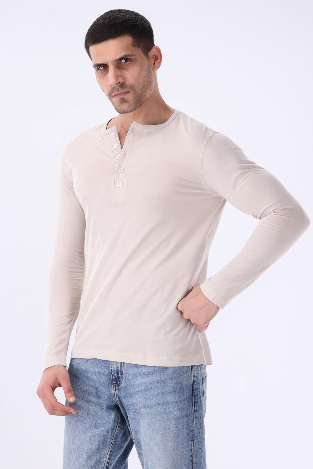 Light Beige Henley