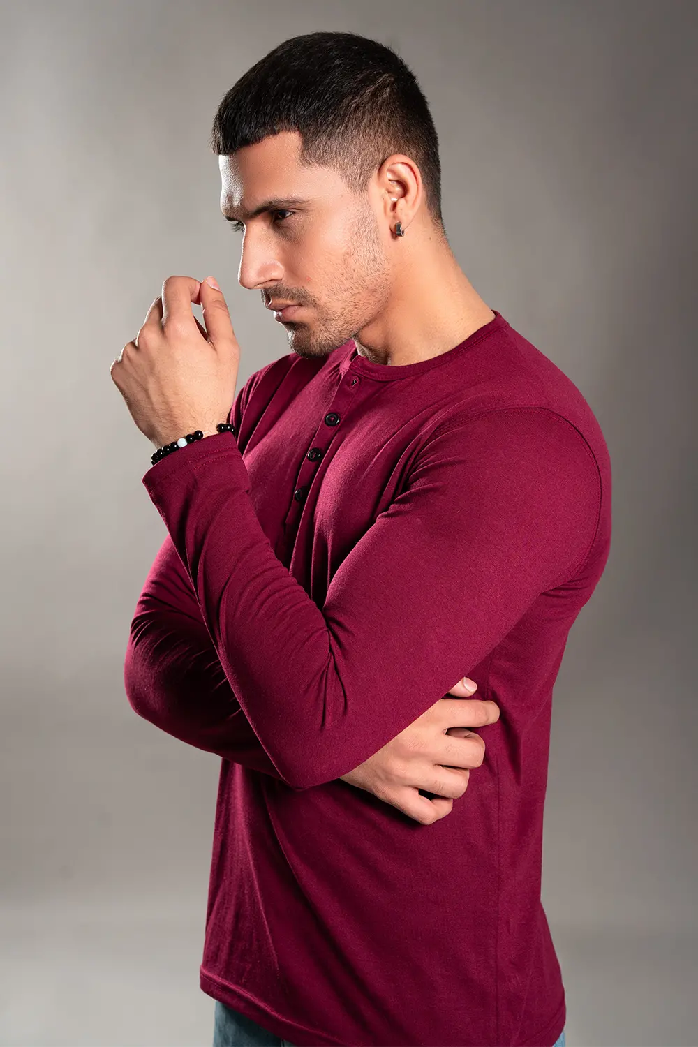 Maroon Henley