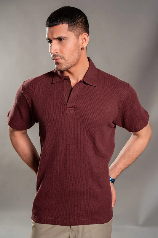 Maroon Knitted Polo