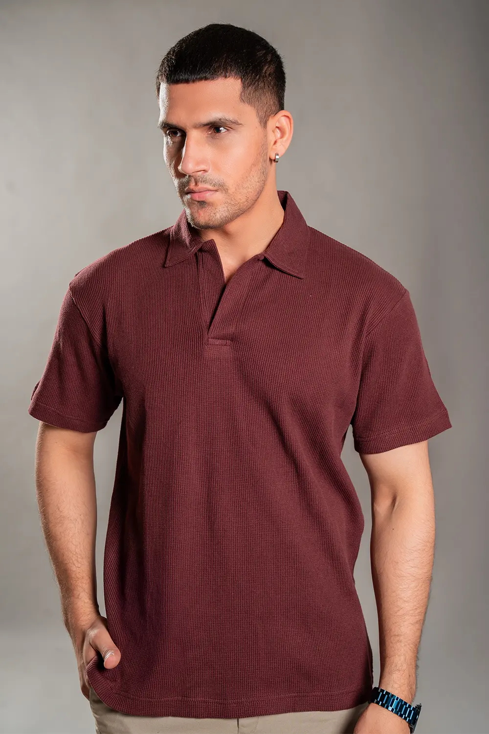Maroon Knitted Polo