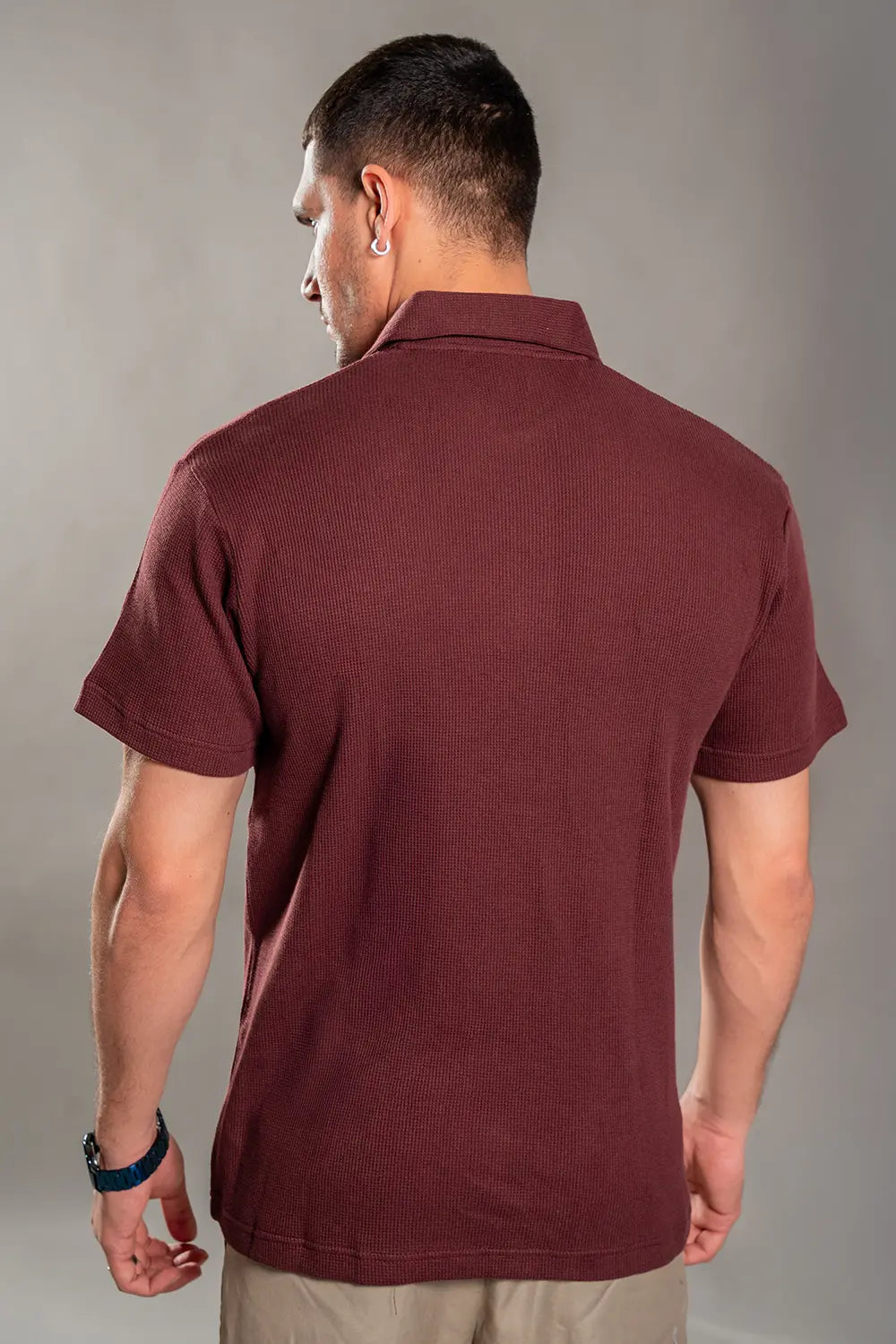 Maroon Knitted Polo