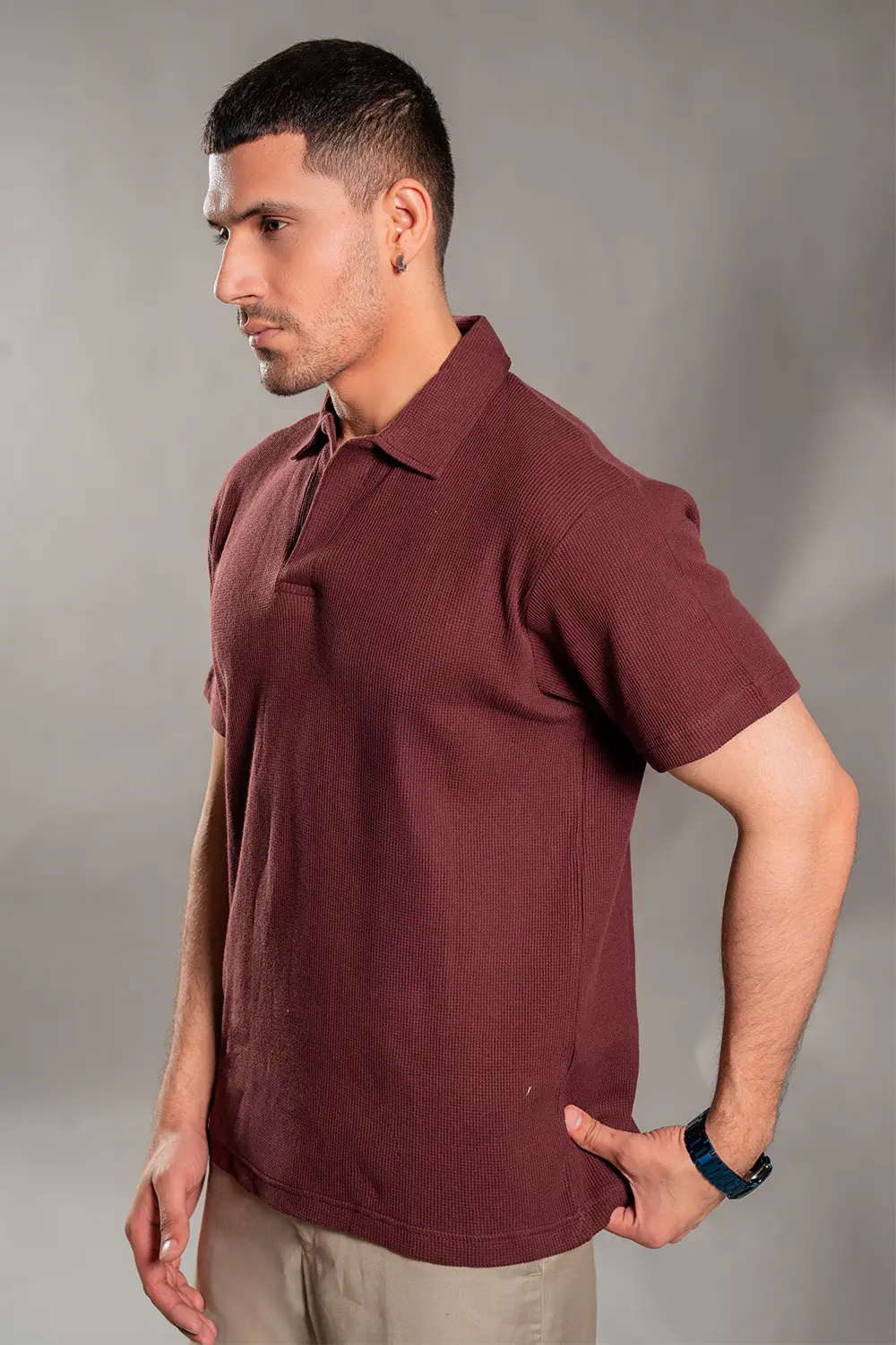 Maroon Knitted Polo