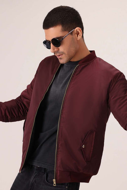 Maroon Bomber Jacket