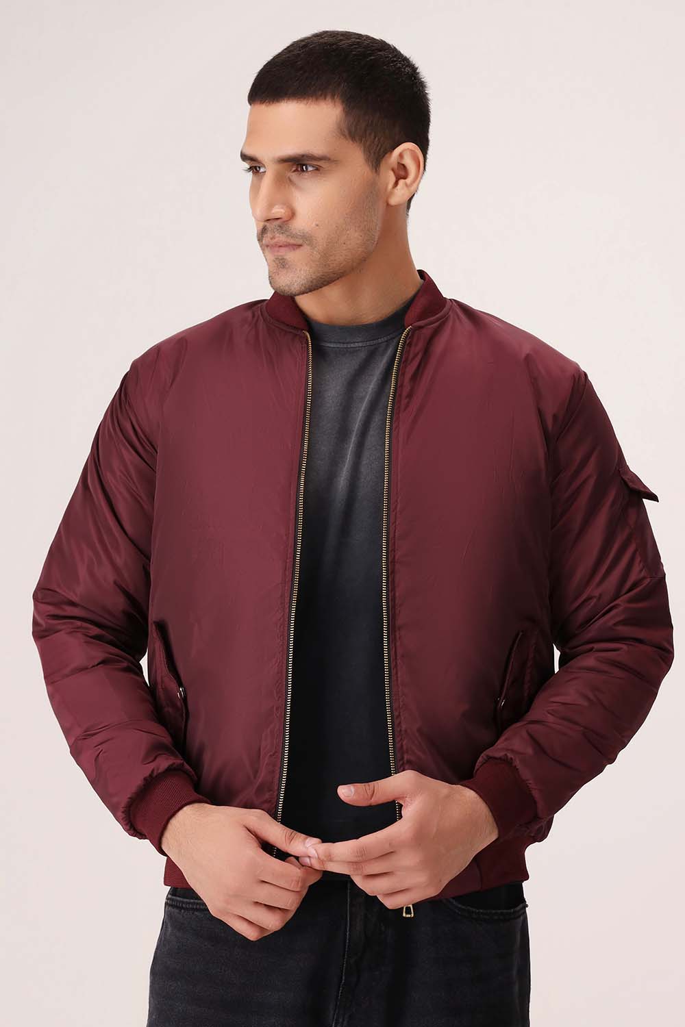 Maroon Bomber Jacket