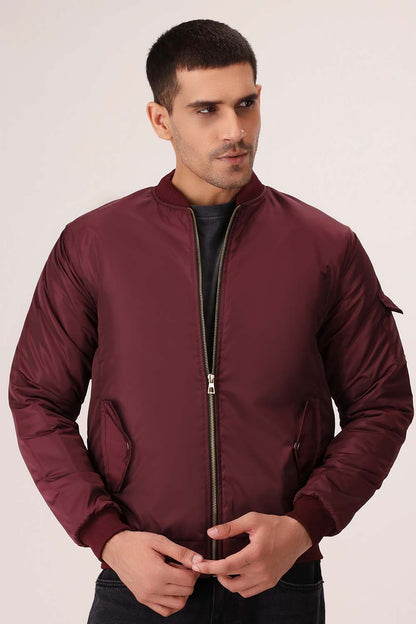Maroon Bomber Jacket