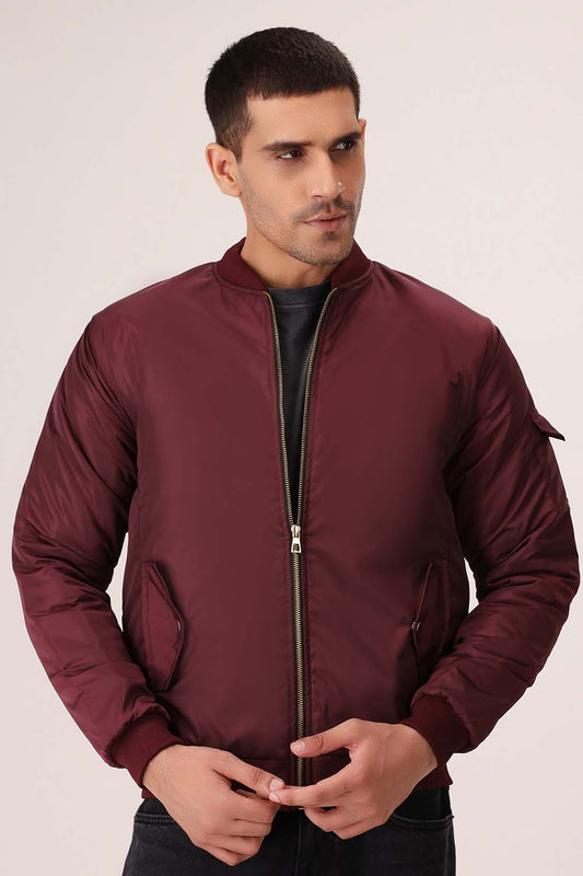 Maroon Bomber Jacket