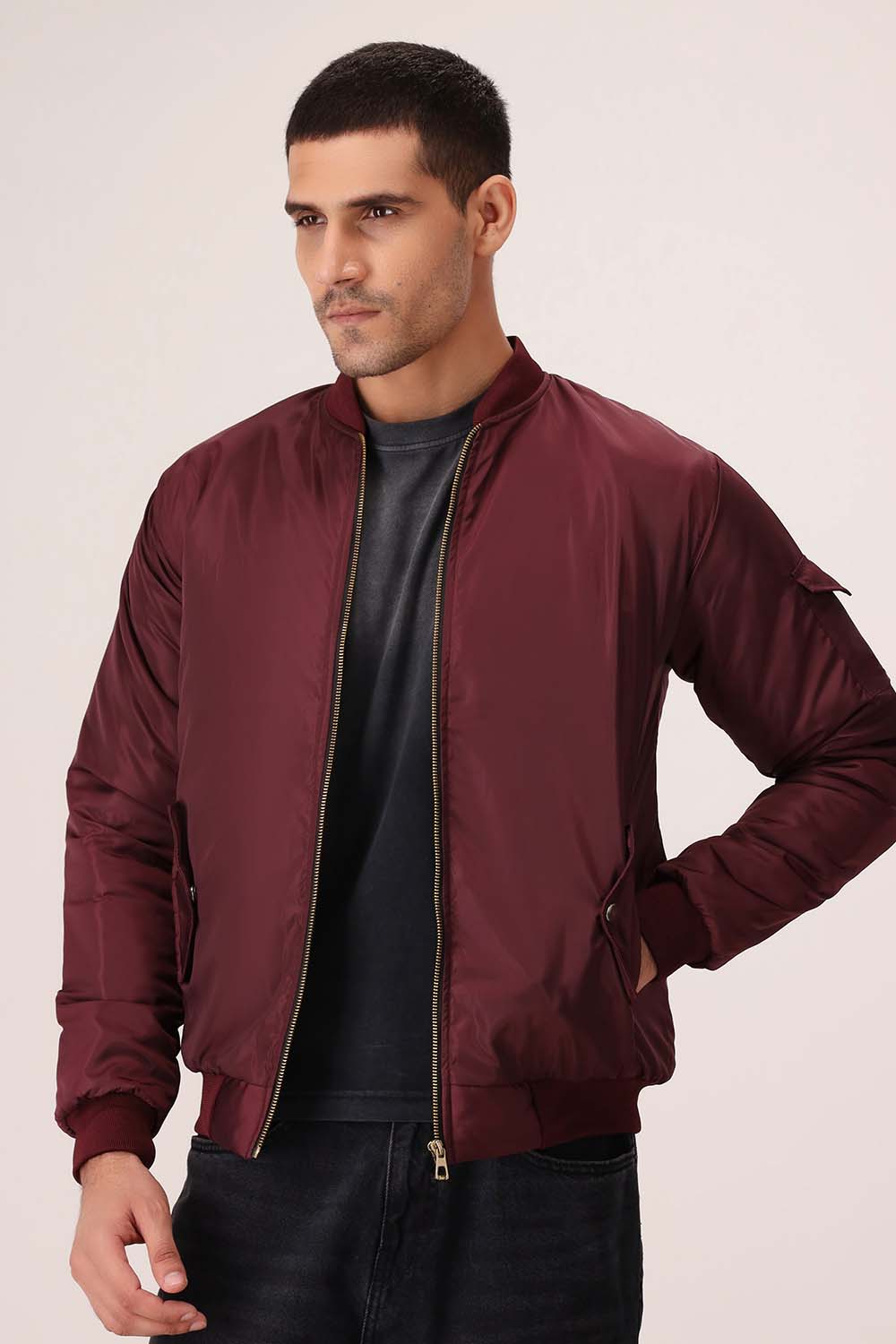 Maroon Bomber Jacket