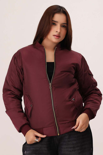 Maroon Bomber Jacket - W