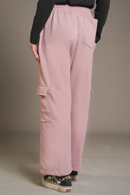 Mauve Wide Legged Cargo Trousers - W